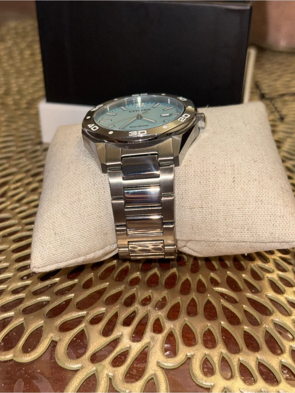 Citizen Men’s Silver Watch with Light Blue Dial